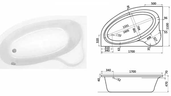 Размеры ванн для ванной комнаты акриловые угловых