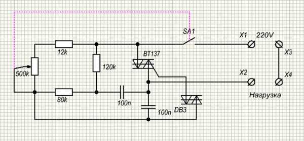 Диммер 220в 1000вт своими руками схема