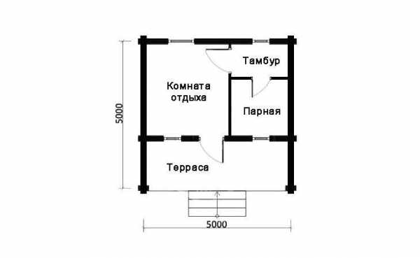 Внутренний дизайн бани 5 на 5