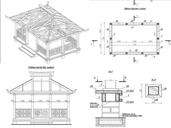 Беседка для дачи деревянная 3х3 чертежи и размеры схемы и проекты эскизы фото