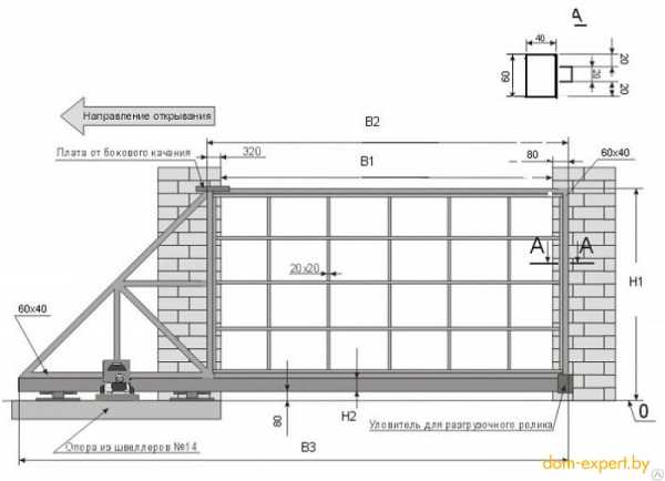 Откатные ворота ролтэк схема монтажа