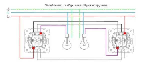 Схема подключения перекидного выключателя