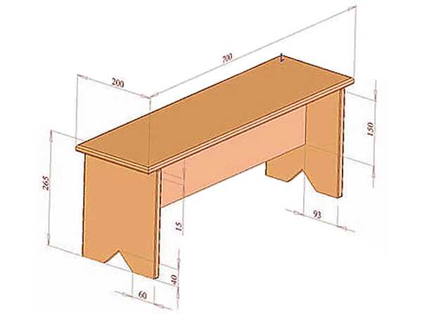 Скамейка деревянная со спинкой своими руками чертеж с размерами