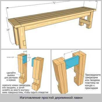 Скамейка для сада схема