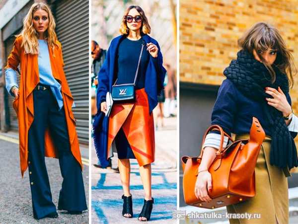 Сочетание цветов синий коричневый и Сочетание синего и