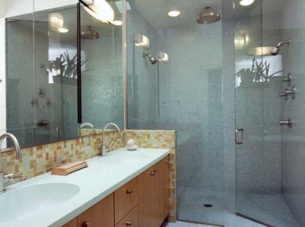 Дизайн ванной с стеклянной перегородкой