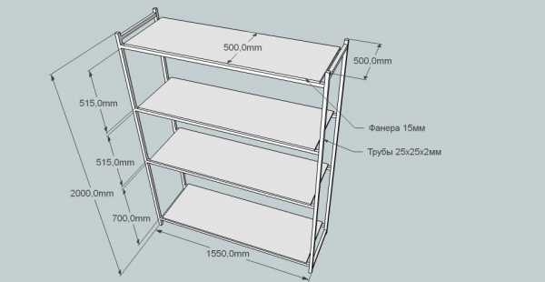 Полки в гараже своими руками схема