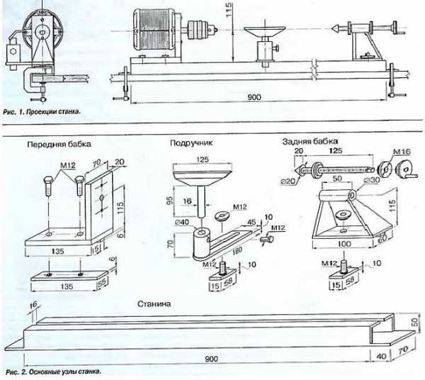 Токарный станок по металлу своими руками чертежи с размерами с двигателем от стирки