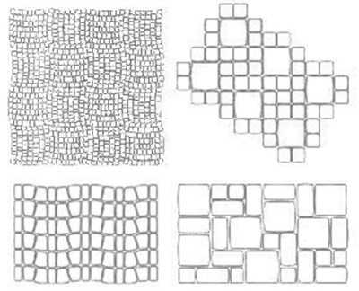 Схема укладки тротуарной плитки старый город 4 размера