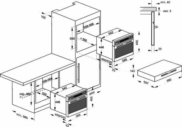 Габариты шкафа под духовой шкаф