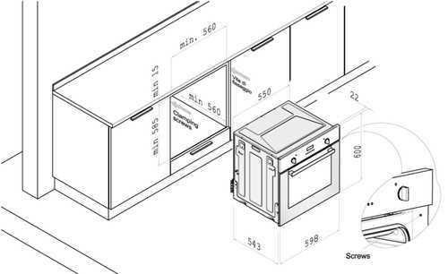 Габариты шкафа под духовой шкаф