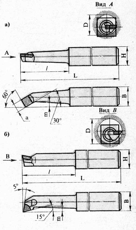 Расточной резец для сквозных отверстий чертеж